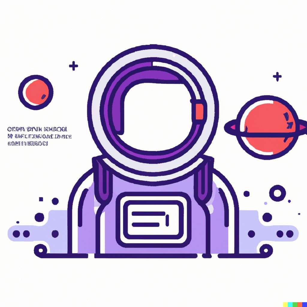 an astronaut, modern flat design style illustration with line elements